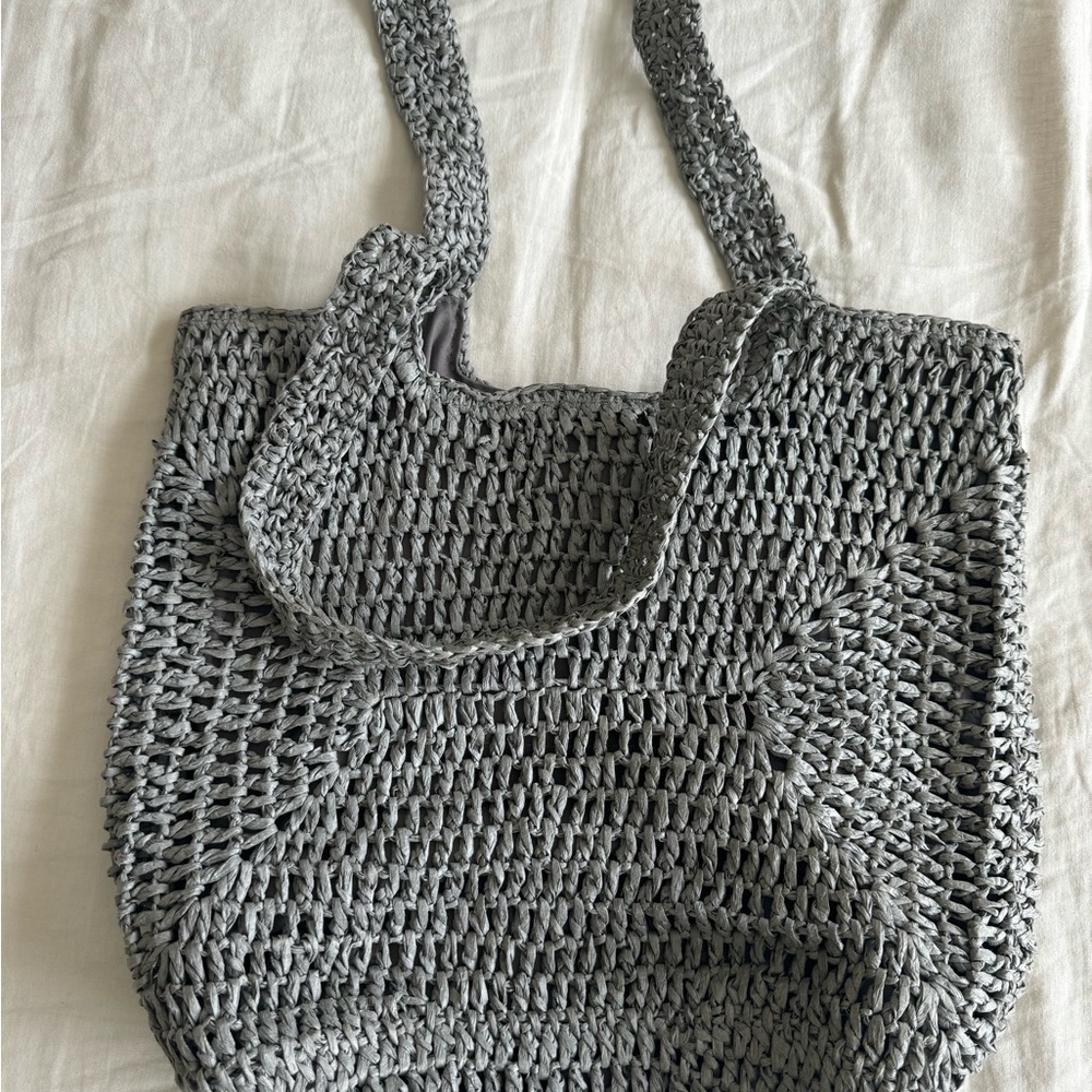 Never used, grey raffia tote from ZARA.